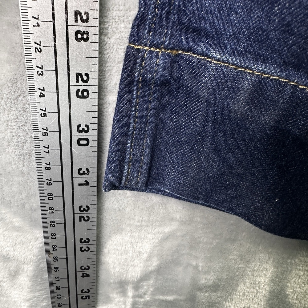 Crew '96 Denim Trouser Size 33 Dark Wash Wide Leg High Rise Jeans Button Fly - Picture 5 of 14